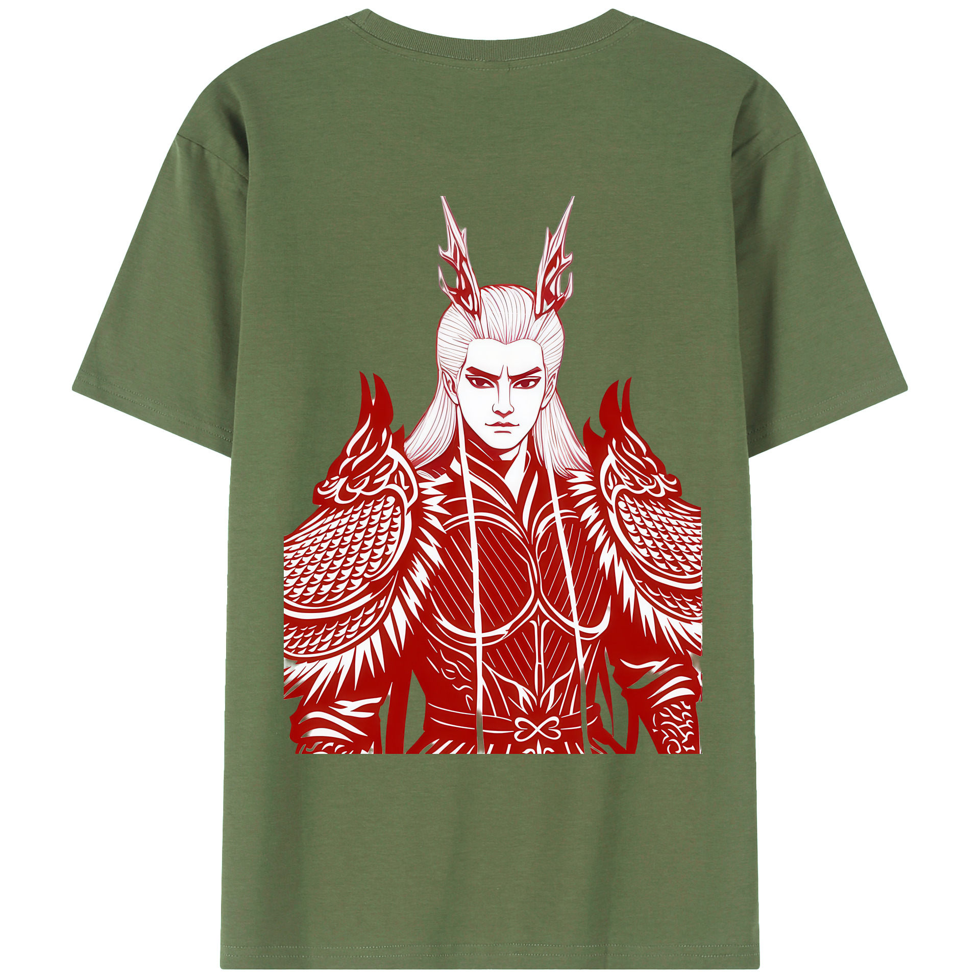 （画像用） Ne Zha 2 ナタ 魔童の大暴れ 綿100％ メンズ半袖Tシャツ（バックプリント） 通気性